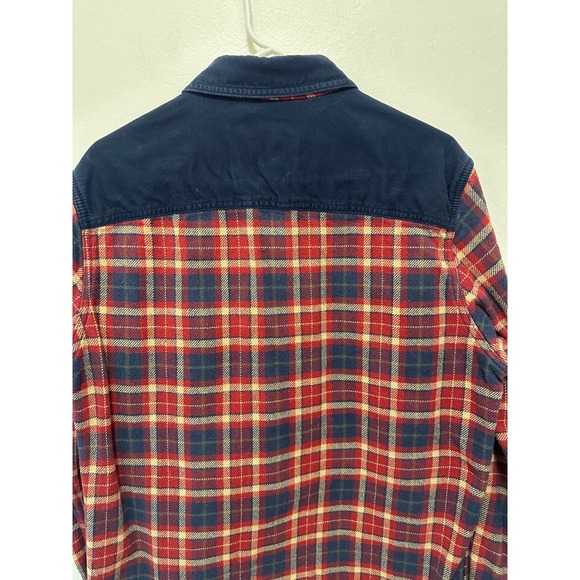 Mens American Eagle Flannel Shirt Medium Red Plaid Barn Thick Warm, Size L - Picture 8 of 10